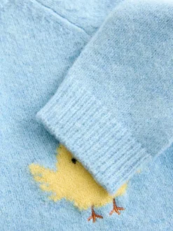 Next Poussin bleu - Pull col rond en maille (3mois-7ans) Sale