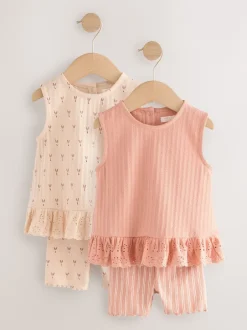 Next pâquerettes neutres - Ensemble gilet et short Lot de 2 (3mois7ans) Clearance