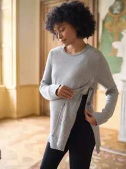 Seraphine Pull col rond en coton mélangé grossesse et allaitement New