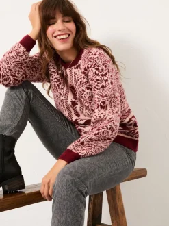 Fat Face Pull FatFace à col ras du cou en maille à fleurs Outlet