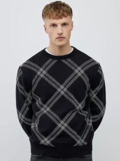 River Island Pull imprimé à carreaux en maille New