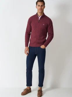 Crew Clothing Pull semi-zippé en câble Oarsman Hot