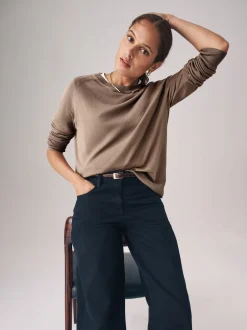 The Set Pull 2 Lot en maille fine à col rond Discount