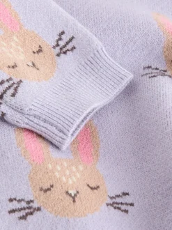 Next Purple Rabbit - Ensemble Pull et Leggings en maille Bébé 2 Pièces (0mois-2ans) Clearance