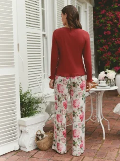 Laura Ashley Pyjama à manches longues en jersey pointelle