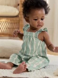 Next Rayé vert sauge - Barboteuse longue en jersey pour bébé (0mois3ans) Sale