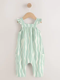 Next Rayé vert sauge - Barboteuse longue en jersey pour bébé (0mois3ans) Sale