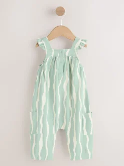 Next Rayé vert sauge - Barboteuse longue en jersey pour bébé (0mois3ans) Sale