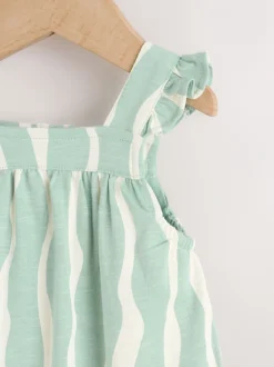 Next Rayé vert sauge - Barboteuse longue en jersey pour bébé (0mois3ans) Sale