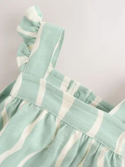 Next Rayé vert sauge - Barboteuse longue en jersey pour bébé (0mois3ans) Sale