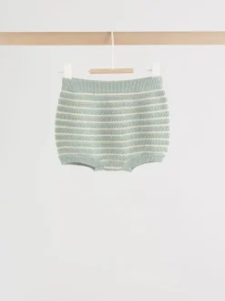 Next Rayé vert sauge - Ensemble haut et short en maille bébé (0mois-2ans) New