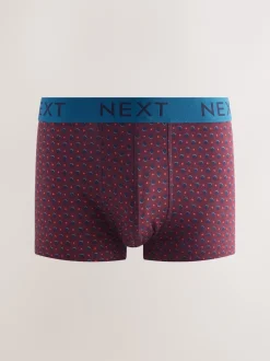 Next Rayure à pois bleu marine/rouge bordeaux - Lot de 8 - Lot de 5 boxers Hipster Clearance