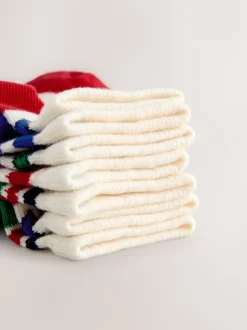 Next - Paquet de chaussettes de sport en coton riche 7 Rayure arc-en-ciel/étoile Sale