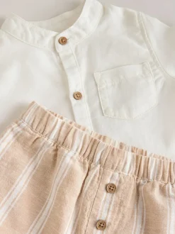 Next Rayure blanche/orange - Ensemble chemise et pantalon bébé (0mois-3ans) Clearance