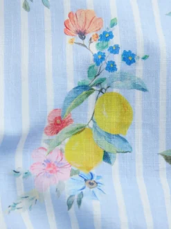 Next Rayure bleue/blanche fleurie - Robe en coton à manches courtes (3mois8ans) Sale