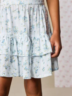 Next Rayure Ditsy Bleue - Ensemble chemisier et jupe à manches bouffantes (3-16ans) New