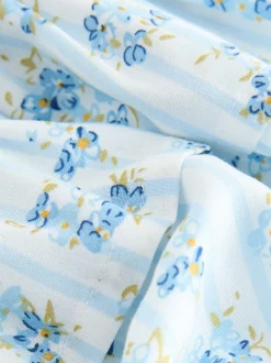 Next Rayure Ditsy Bleue - Ensemble chemisier et jupe à manches bouffantes (3-16ans) New