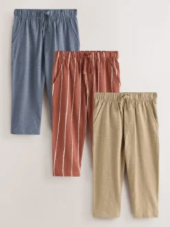 Next Rayure rouille Fauve Marron et Gris - Pack de Joggings Rayure 3 (3mois-7ans) Outlet