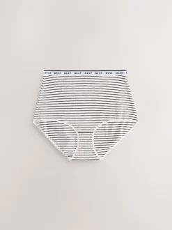 Next Rayures bleu marine/chocolat - Lot de 7 culottes à logo en coton Slip gainant Best