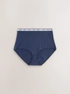 Next Rayures bleu marine/chocolat - Lot de 7 culottes à logo en coton Slip gainant Best
