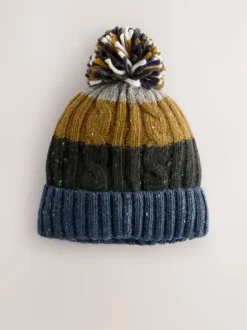 Next Rayures maille torsadée - Bonnet à pompon Sale