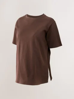 Next Rayures marron chocolat et verte - Lot de t-shirts d’allaitement de maternité 2 Discount