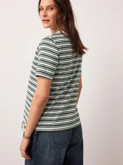 Next Rayures marron chocolat et verte - Lot de t-shirts d’allaitement de maternité 2 Discount