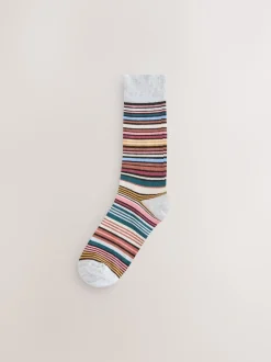 Next - Lot de 7 - Chaussettes riches en coton pour homme Rayures noires