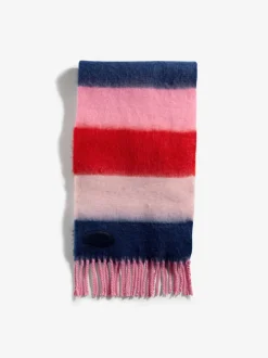 Love & Roses - Écharpe brossée Rayures roses et bleues Outlet