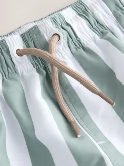 Next Rayures vertes et blanches - Short de bain imprimé (3mths-7yrs) Online