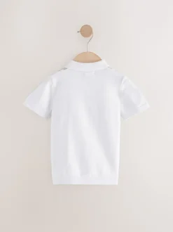 Next Rayures verticales blanches - Polos à col zippé en coton 100% (3mths-7yrs) Outlet