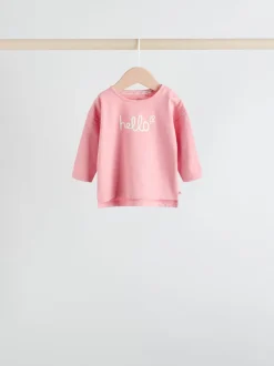 Next Rayure/slogan rose - Hauts bébé à manches longues Lot de 4 (0mois2ans) Online