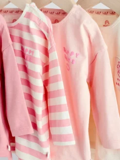 Next Rayure/slogan rose - Hauts bébé à manches longues Lot de 4 (0mois2ans) Online