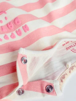 Next Rayure/slogan rose - Hauts bébé à manches longues Lot de 4 (0mois2ans) Online