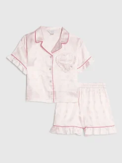 River Island Ensemble chemise et pyjama court en satin fille Outlet