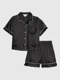River Island Ensemble chemise et pyjama court en satin fille