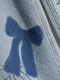 River Island Jean Jambe large en patchwork avec nœud Clearance