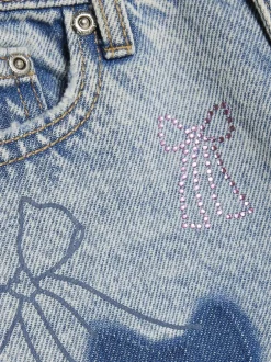 River Island Jean Jambe large en patchwork avec nœud Clearance