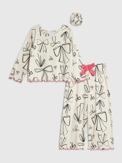 River Island Pyjama à manches longues monochrome avec nœud Best