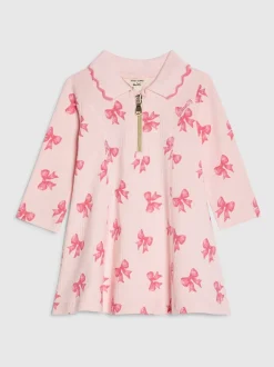 River Island Robe côtelée à manches longues et col nœud Clearance