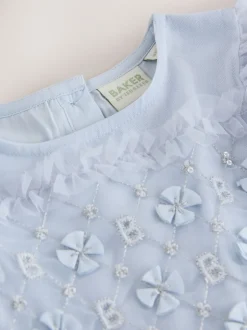 Baker by Ted Baker Robe bleue en maille brodée Clearance