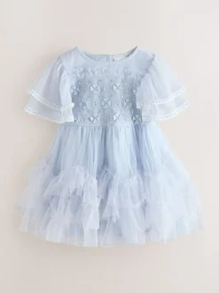 Baker by Ted Baker Robe bleue en maille brodée Clearance