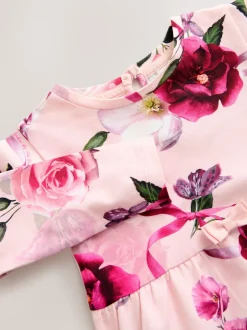 Baker by Ted Baker Robe rose en jersey à ourlet à volants fleuri Sale