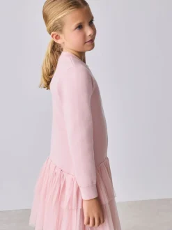 Baker by Ted Baker Robe rose en maille à ourlet en tulle Best