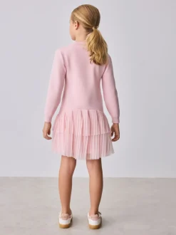 Baker by Ted Baker Robe rose en maille à ourlet en tulle Best