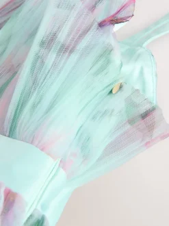 Baker by Ted Baker Robe verte en maille froissée à volants avec nœud dans le dos Best