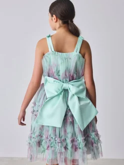 Baker by Ted Baker Robe verte en maille froissée à volants avec nœud dans le dos Best
