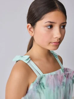 Baker by Ted Baker Robe verte en maille froissée à volants avec nœud dans le dos Best