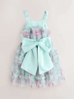 Baker by Ted Baker Robe verte en maille froissée à volants avec nœud dans le dos Best