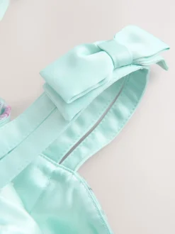 Baker by Ted Baker Robe verte en maille froissée à volants avec nœud dans le dos Best
